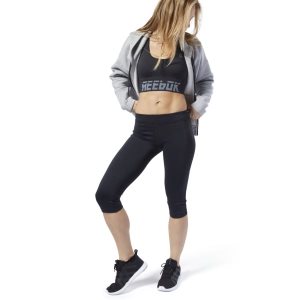 Legginsy Damskie Reebok Workout Ready Capris Czarne PL 96USEGK